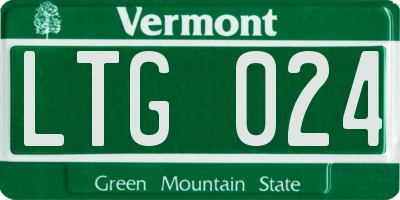 VT license plate LTG024