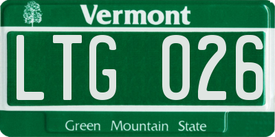 VT license plate LTG026