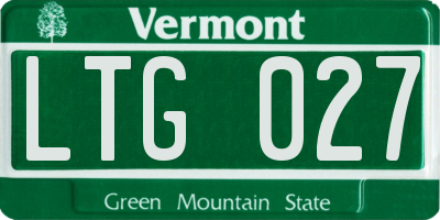 VT license plate LTG027