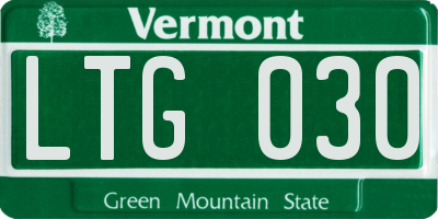 VT license plate LTG030