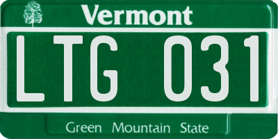 VT license plate LTG031