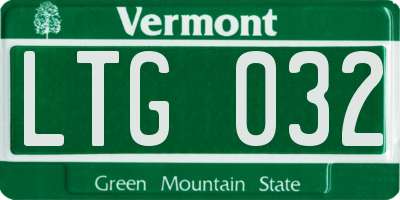 VT license plate LTG032