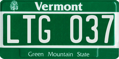 VT license plate LTG037