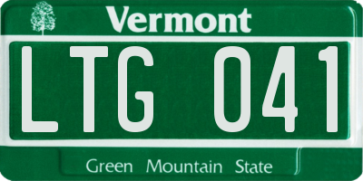 VT license plate LTG041