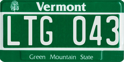 VT license plate LTG043