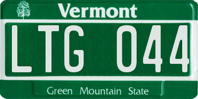 VT license plate LTG044