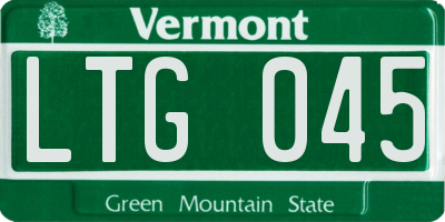 VT license plate LTG045