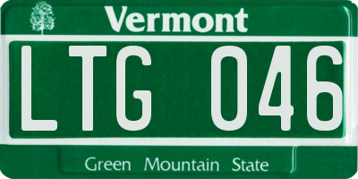 VT license plate LTG046