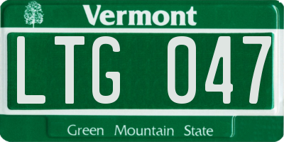 VT license plate LTG047