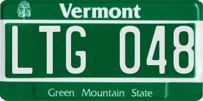 VT license plate LTG048