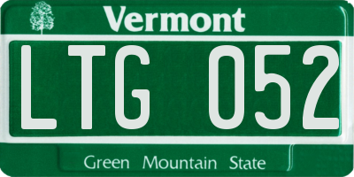 VT license plate LTG052
