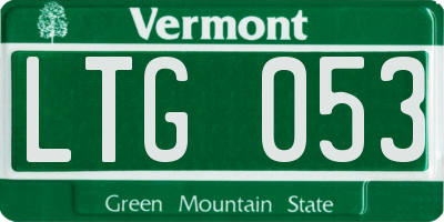 VT license plate LTG053