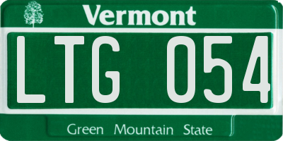 VT license plate LTG054