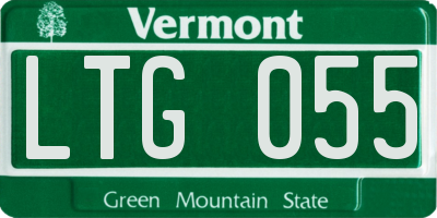 VT license plate LTG055