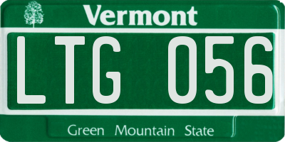 VT license plate LTG056