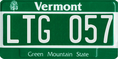VT license plate LTG057