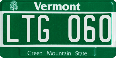 VT license plate LTG060