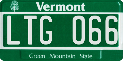 VT license plate LTG066
