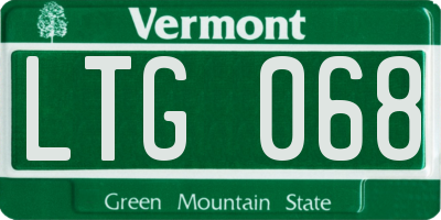 VT license plate LTG068