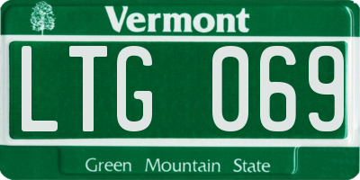 VT license plate LTG069