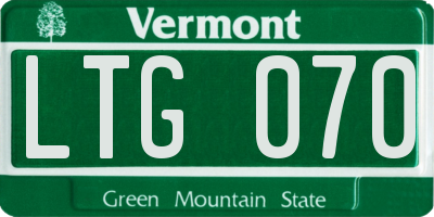 VT license plate LTG070