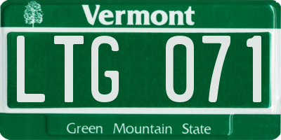 VT license plate LTG071