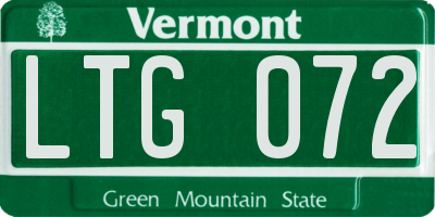 VT license plate LTG072