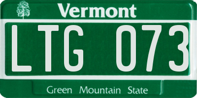 VT license plate LTG073