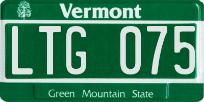 VT license plate LTG075