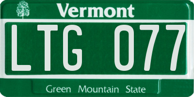 VT license plate LTG077