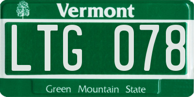 VT license plate LTG078