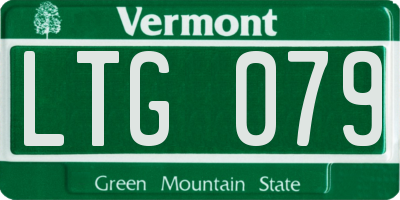 VT license plate LTG079
