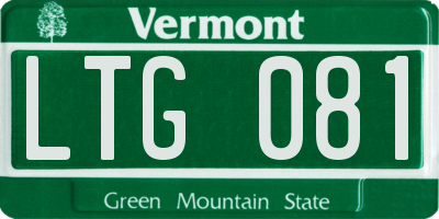 VT license plate LTG081
