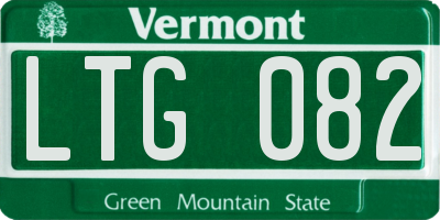 VT license plate LTG082