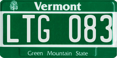 VT license plate LTG083