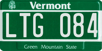 VT license plate LTG084