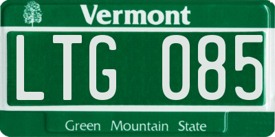 VT license plate LTG085