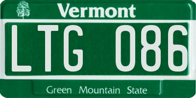VT license plate LTG086
