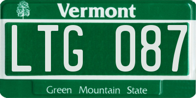 VT license plate LTG087