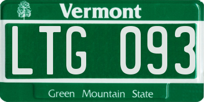 VT license plate LTG093
