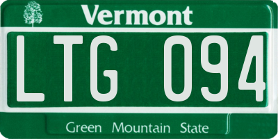 VT license plate LTG094