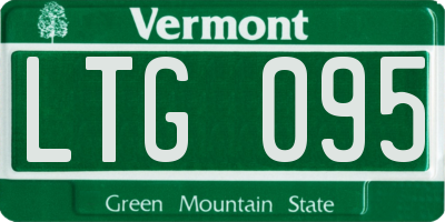 VT license plate LTG095