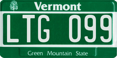 VT license plate LTG099