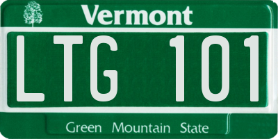 VT license plate LTG101