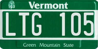 VT license plate LTG105