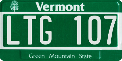 VT license plate LTG107