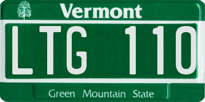 VT license plate LTG110