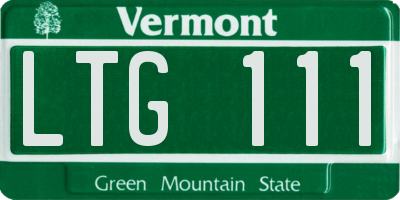 VT license plate LTG111