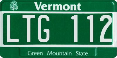 VT license plate LTG112