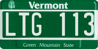 VT license plate LTG113